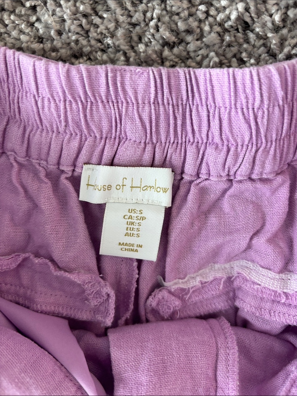 House of Harlow 1960 Linen Lilac Cropped Tank & Wide-Leg Tie-Waist Set - Picture 3 of 5